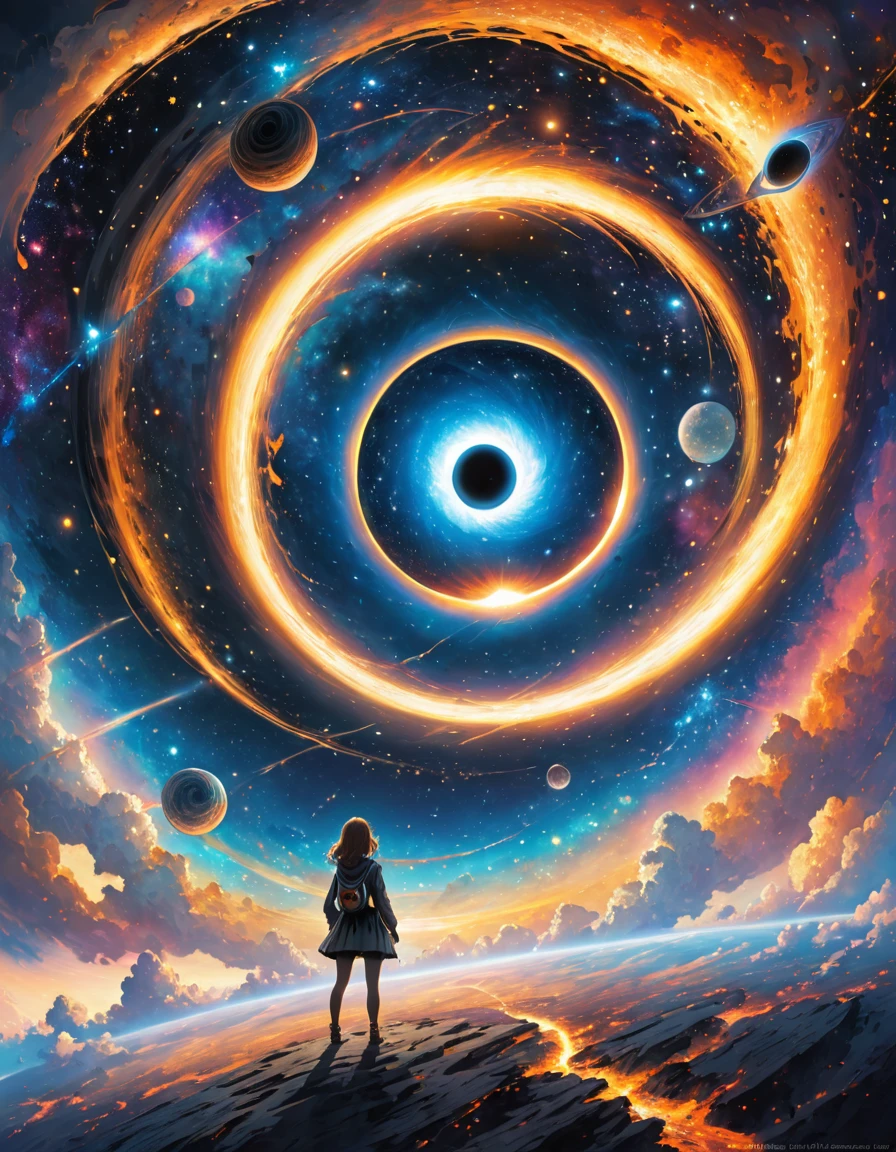 Traps in a universe. Time. Black hole. Star. Something that goes on forever without any limit or end (infinity). A small word infinity.