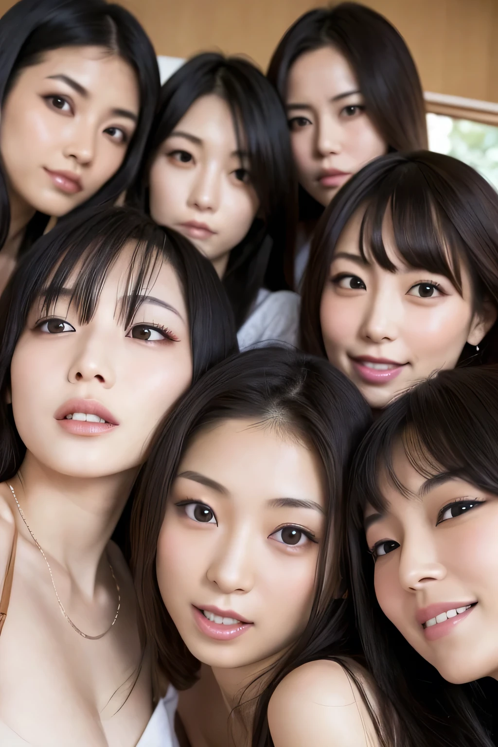 Erotic　Japanese women　Ugly　Women gathered together and staring　Multiple women　White skin　plain japanese　Hanging eyes　naked　Single eyelid　Ugly　Mouth up　A look of contempt　Erotic　Yikes　smile　Interested expression