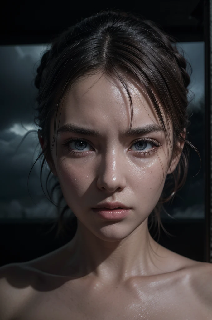 (sharp focus:1.2), An award-winning full-body photo of an old peasant, water drops, storm outside, lightning backlight, , lines on face, wrinkles, extremely high detailed skin, suru, hopelessness ,cloudy eyes, (deep-shadows:1.1), hight contrast, Beautiful  eyes, absurdrez, 8k, (high qualiy:1.3), , art station hd | |, conceptual artwork, detailed face and body, rewarded photography, (moody lighting:1.2), Depth of field, bokeh, 4K, HDR