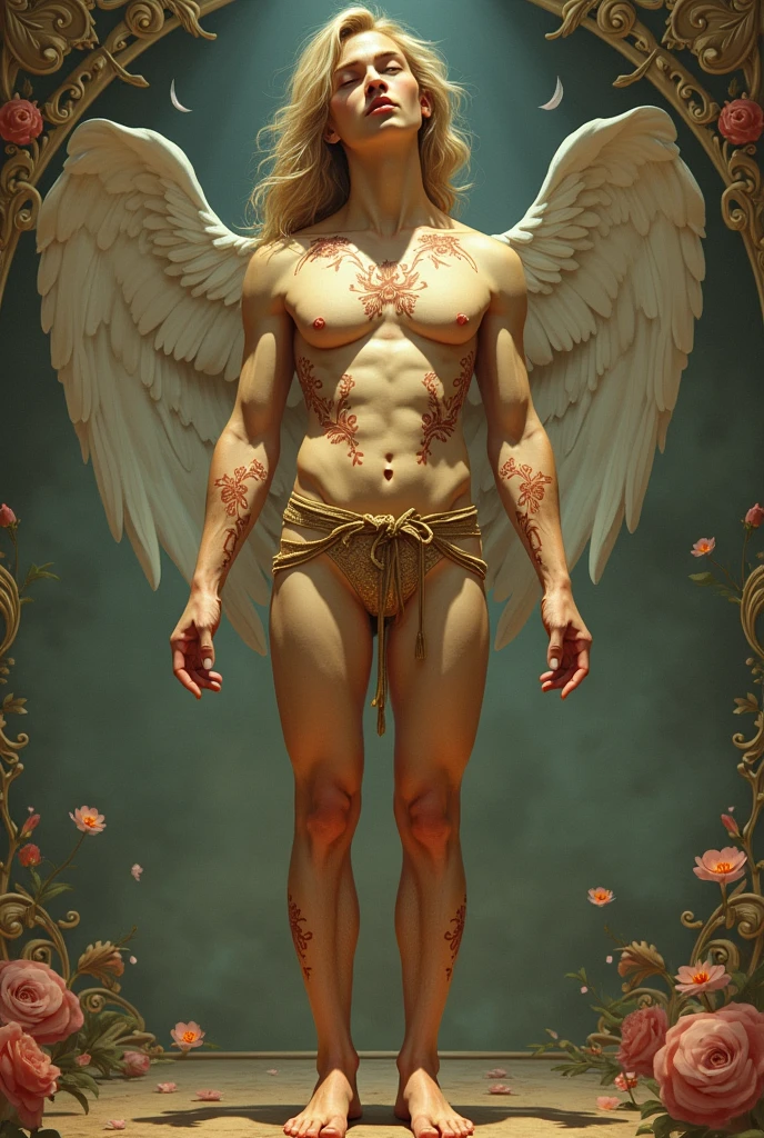 (photorealism:1.2), a vitruvian man but make a Penelope from disney version