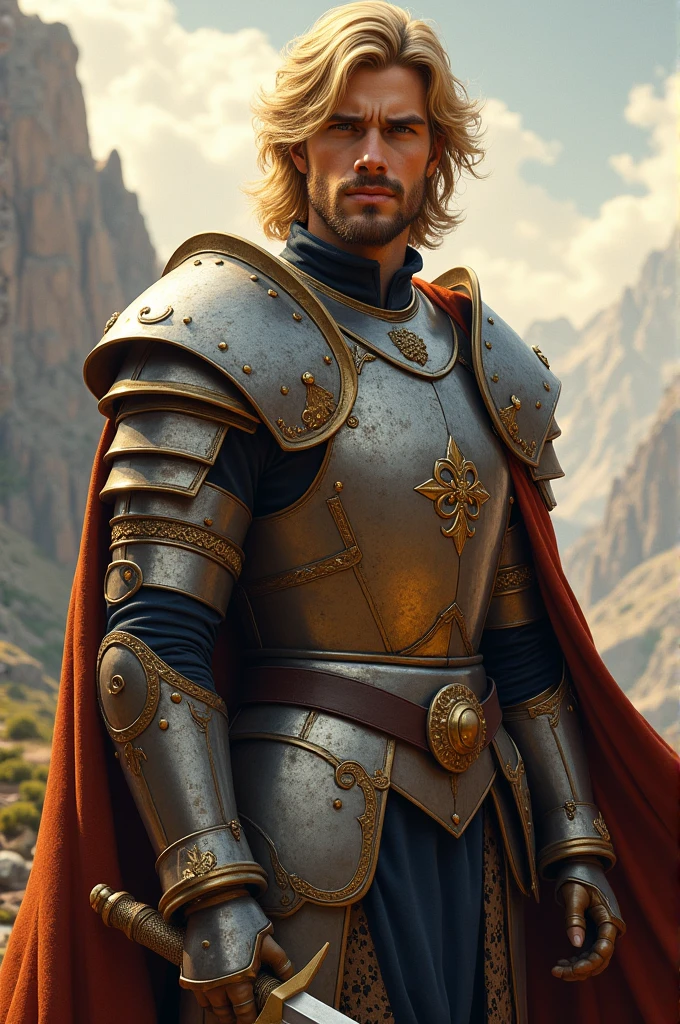 blonde male paladin with low beard