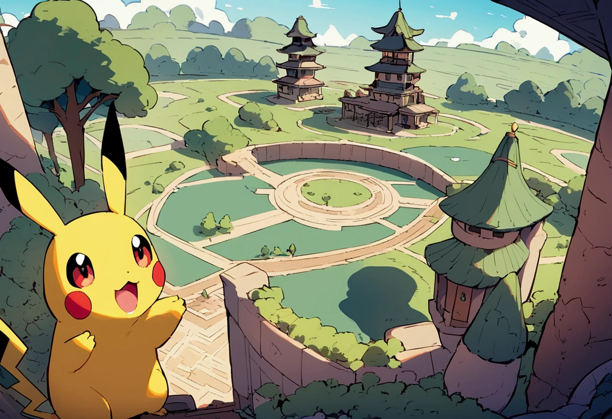 The vast world of pokémon, Pikachu waved, smiling