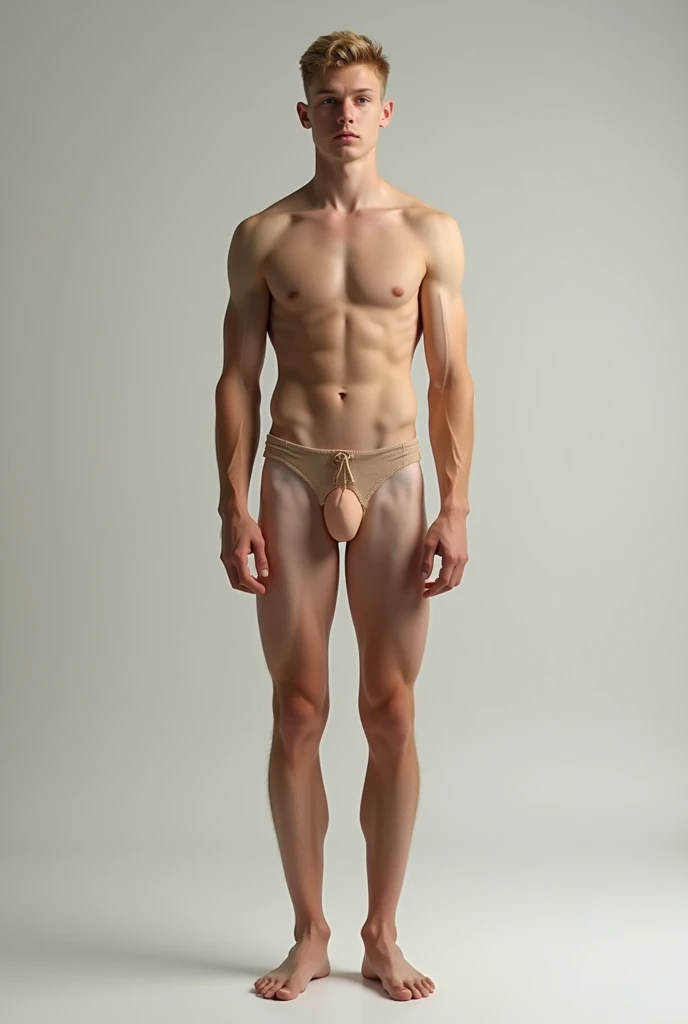 A young handsome blond skinny naked with a big penis 25 cm