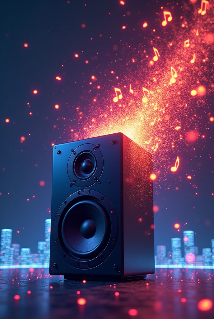 Image with a speaker and musical notes