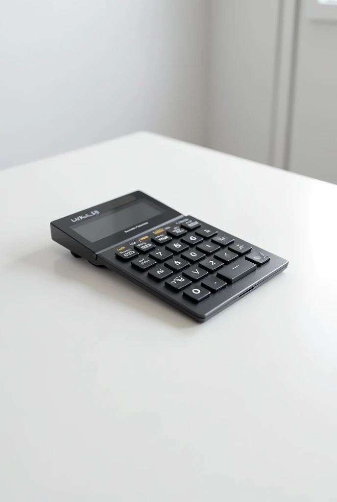 black calculator on top of a white table