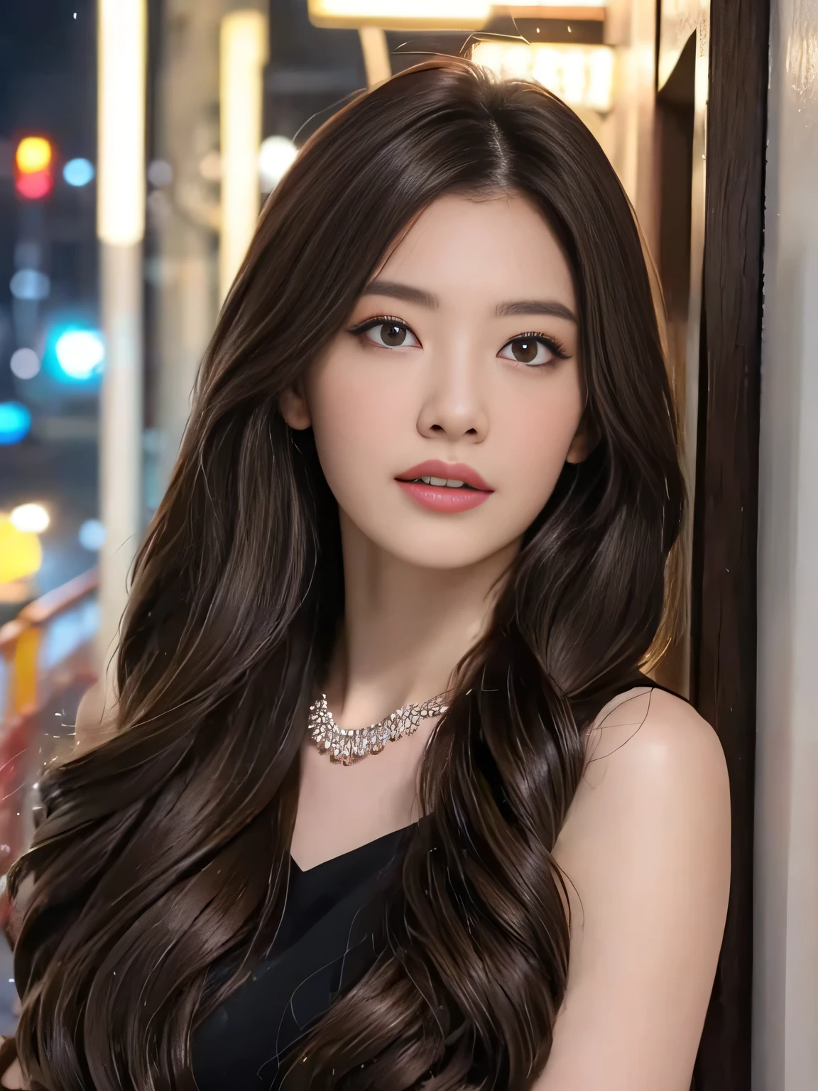 ((Genuine lighting、highest quality、8k、masterpiece:1.3))、8k、Clear focus:1.2、Browsing Caution、((Genuine)) 、((Genuine light、highest quality) )、Model Body Type:1.4、(Dark brown hair、outside:1.8)、Dark brown eyes、Long Hair、Resort、At Nangoku Hotel、(30-years-old:1.3)、Highly detailed face、Beautiful Eyes、double eyelid、necklace、Put your hair over one eye、High heels、eyeliner、Please comb your hair、out side terrace view、liberation、Model Pose、(West Shot)、Random body direction、
