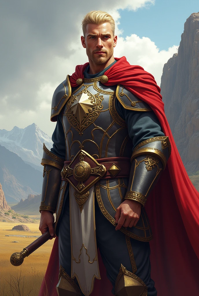 blonde male paladin with low beard