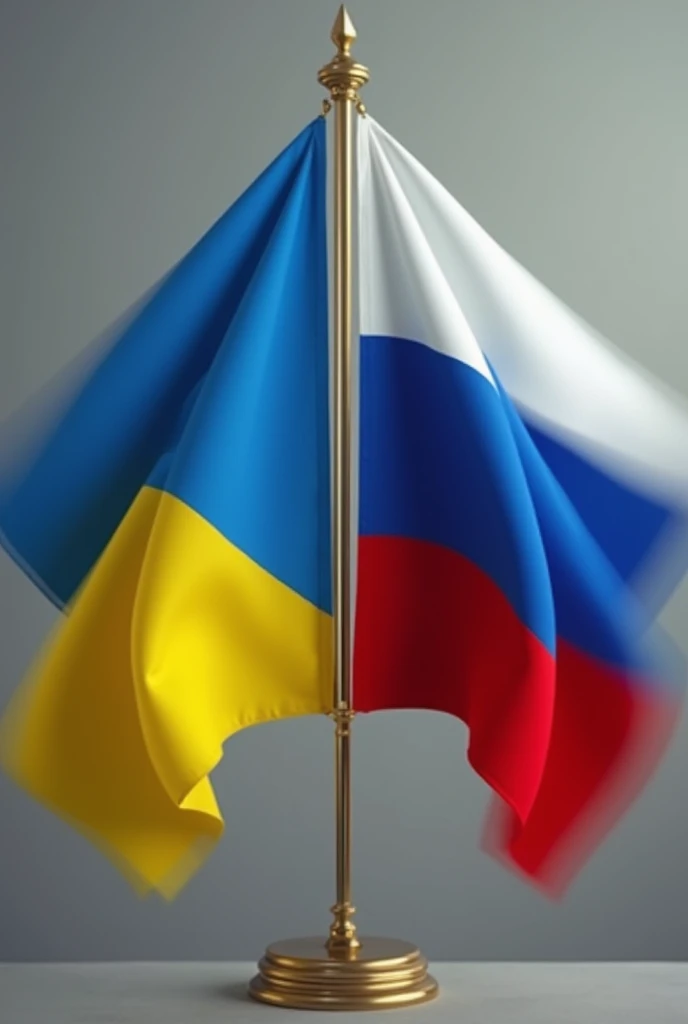create realistic image of flags of Ukraine and Russia