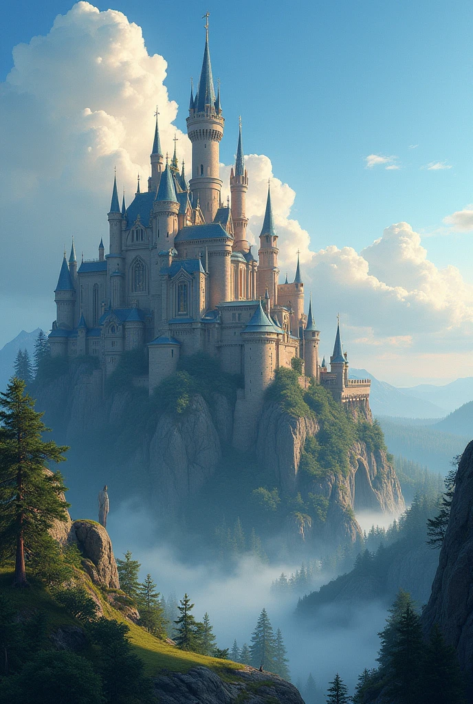 masterpiece, 最high quality, high quality, Very detailed CG unit 8k wallpaper, landscape, outdoor, Invalid, cloud, sky, A beautiful medieval castle, No humans, Writing border depth, high resolution, bloom, Chromatic Aberration, Practical, Very detailed, Artステーションのトレンド, CG Social Trends, complicated, Attention to detail, dramatic, Art:On the go