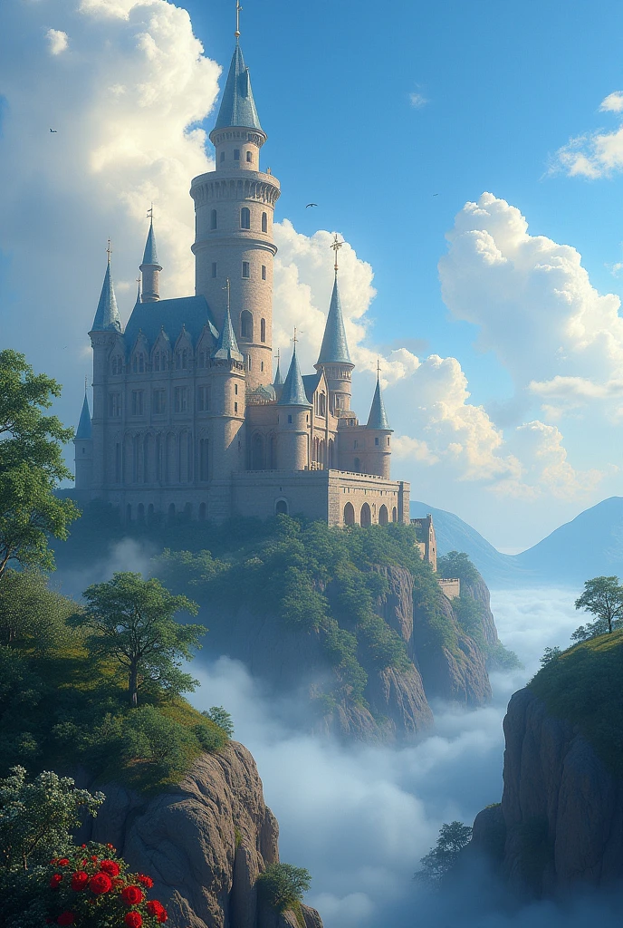 masterpiece, 最high quality, high quality, Very detailed CG unit 8k wallpaper, landscape, outdoor, Invalid, cloud, sky, A beautiful medieval castle, No humans, Writing border depth, high resolution, bloom, Chromatic Aberration, Practical, Very detailed, Artステーションのトレンド, CG Social Trends, complicated, Attention to detail, dramatic, Art：On the go