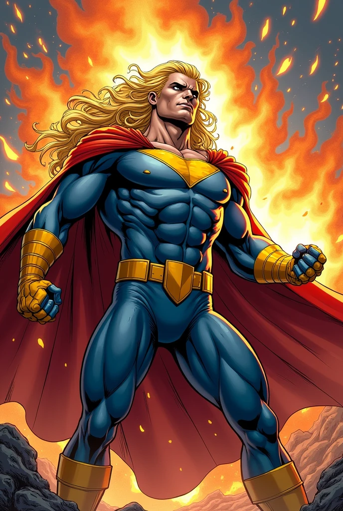The blonde character from marvel comics called sentry, in a rage state fighting doomsday from DC comics