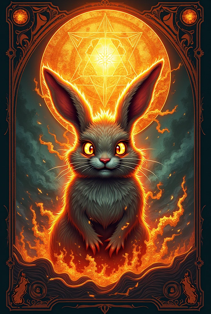 A religious symbol for a religion that worships a god of chaos called the arson bunny