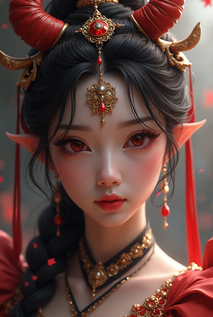 ((Highest quality)),(Ultra-high resolution),(Very detailed),(Detailed Description),((The best CG)),(masterpiece),Ultra-precise art,Amazing drawing art,(Fantasy art with intricate detail:1.5), (woman:1.7),(Beautiful and well-proportioned face:1.5),　 Demons and Monsters, Night of the Hundred Demons Parade
