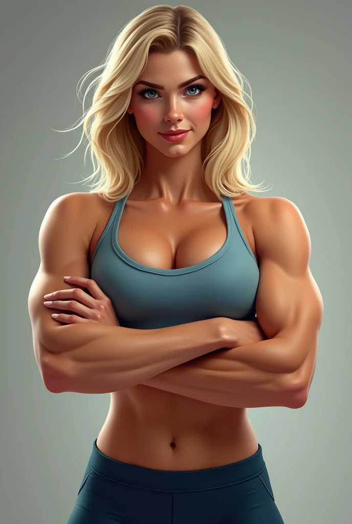 (muscular blonde woman) hyperrealistic art cinematic film still lower angle photography in the style of detailed hyperrealism photoshoot . () Extremely high-resolution details, photographic, realism pushed to extreme, fine texture, incredibly,
