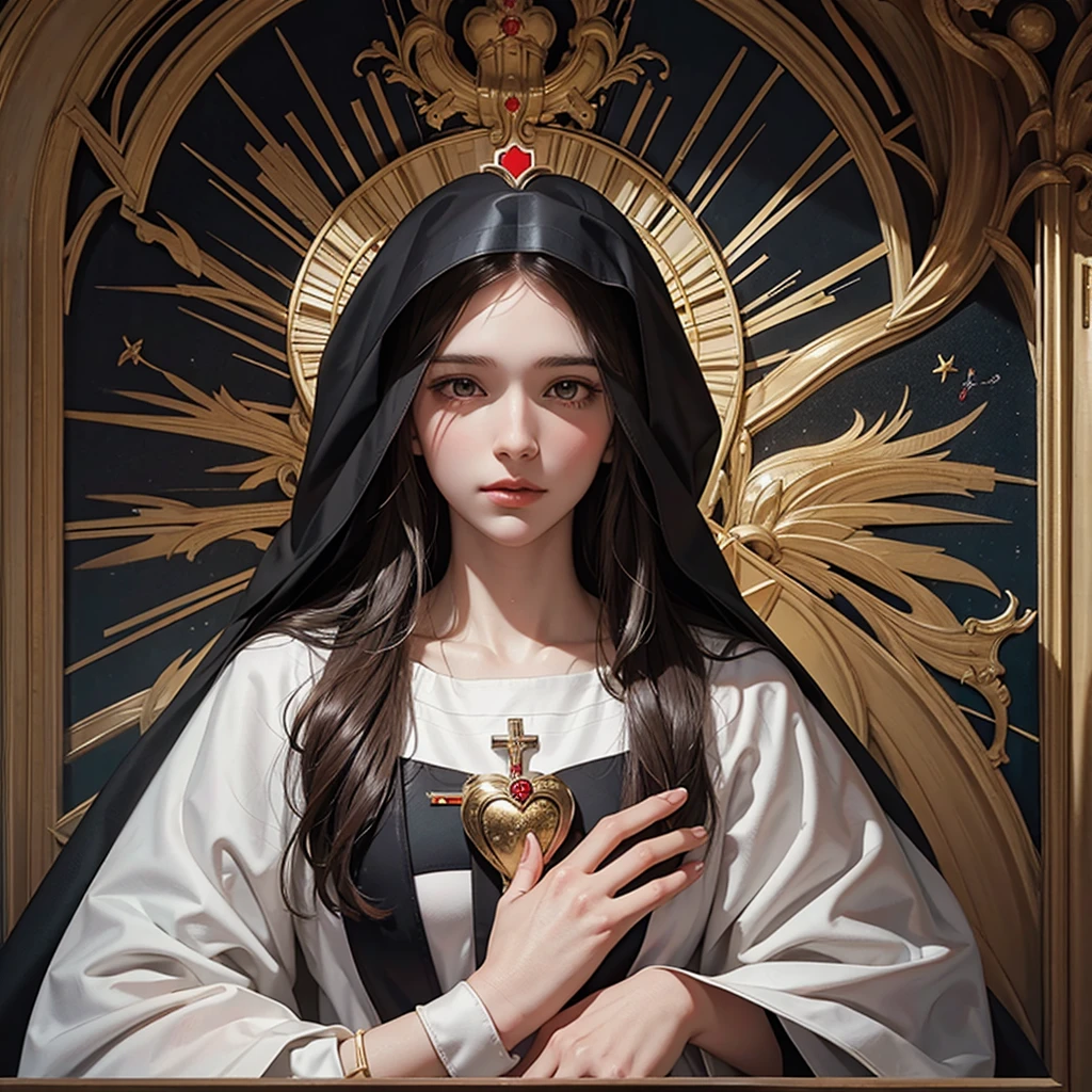 Divine Mercy Image – Poster of the Sacred Heart of Jesus and the Immaculate Heart of the Virgin Mary