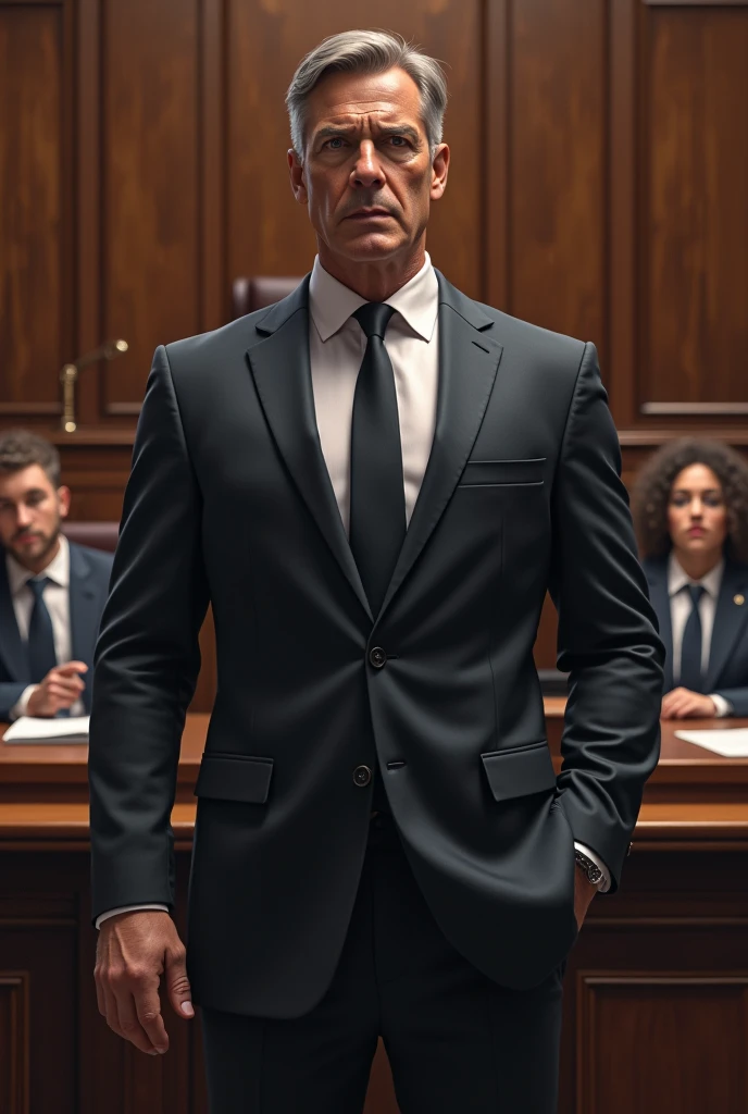 Protecting rights, a more realistic lawyer with people and everything