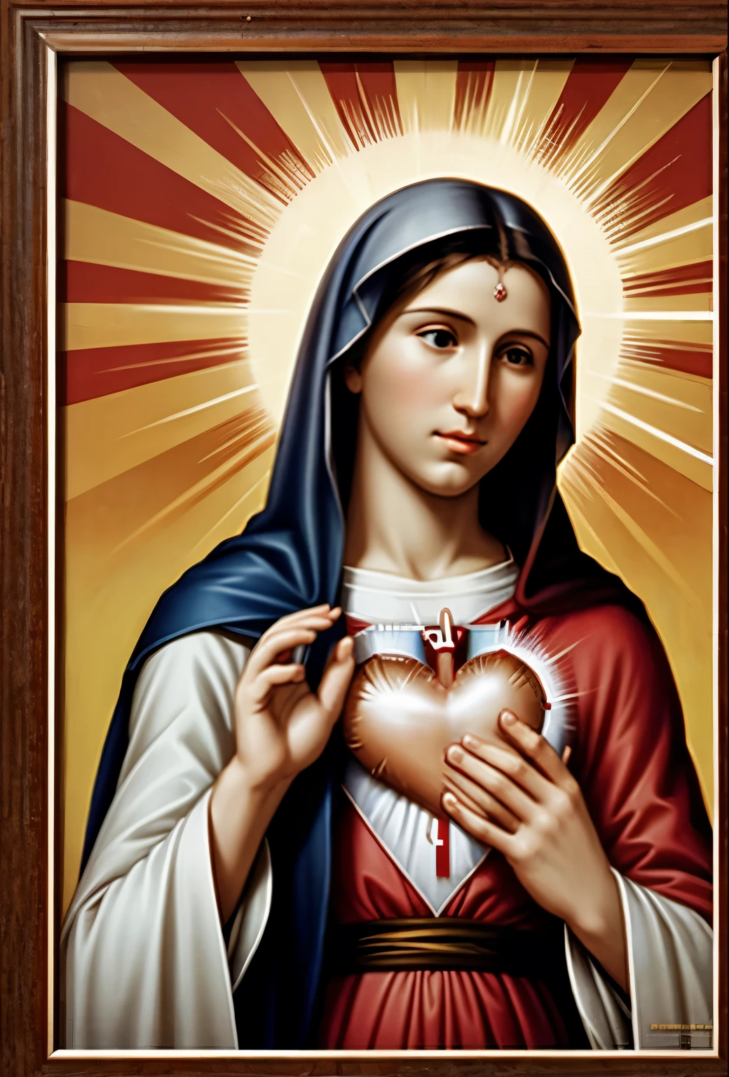 Divine Mercy Image – Poster of the Sacred Heart of Jesus and the Immaculate Heart of the Virgin Mary