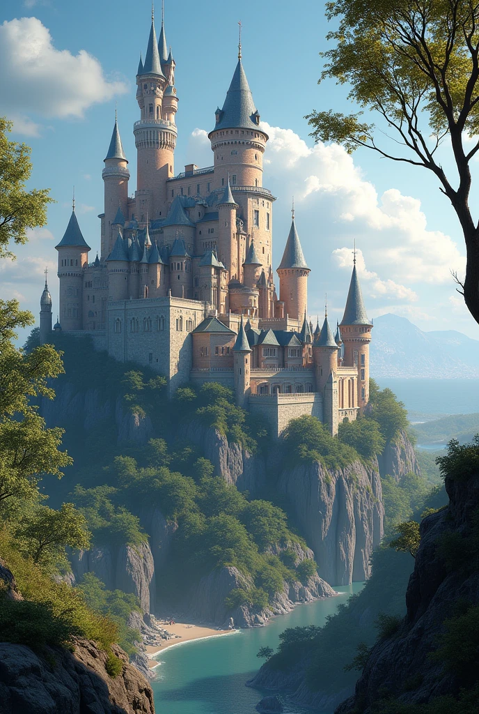 masterpiece, 最high quality, high quality, Very detailed CG unit 8k wallpaper, outdoor, Invalid, sky, A beautiful medieval castle, No humans, Writing border depth, high resolution, Chromatic Aberration, Practical, Very detailed, Artステーションのトレンド, CG Social Trends, complicated, Attention to detail, dramatic, Art：On the go