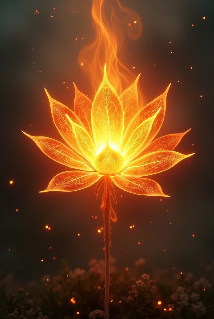A religious symbol that is a flower made of flame