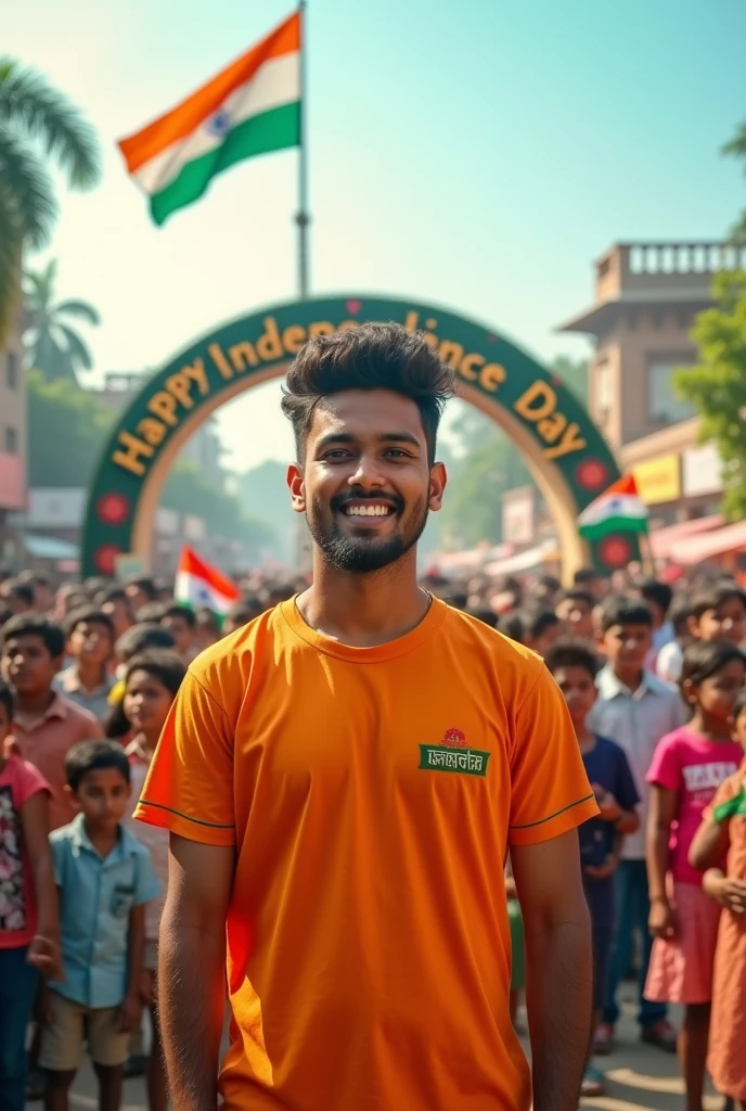 15 Aug Independence Day Promps* *

260

i

1. A real 20-year-old boy joyfully celebrates Indian Independence Day. He is wearing traditional Indian outfits with the name "Manish" written on his attire. Above him, in the sky, the words "Happy Independence Day" are displayed in a bold font. The backdrop is filled with people celebrating, enhancing the festive and patriotic spirit of the day.

2. In a bustling town square, 18-year-old Vikram salutes the Indian flag as it's being hoisted. He's wearing a saffron t-shirt with "Manish" embroidered in green on the sleeve. Around him, a diverse group of children wave small flags. A decorative arch in the background says "Happy Independence Day". 4K image.
