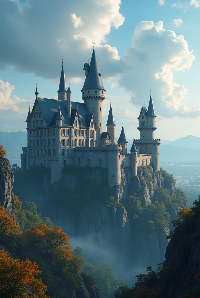 masterpiece, 最high quality, high quality, Very detailed CG unit 8k wallpaper, outdoor, Invalid, sky, A beautiful medieval castle,Black roof, No humans, Writing border depth, high resolution, Chromatic Aberration, Practical, Very detailed, Artステーションのトレンド, CG Social Trends, complicated, Attention to detail, dramatic, Art:On the go