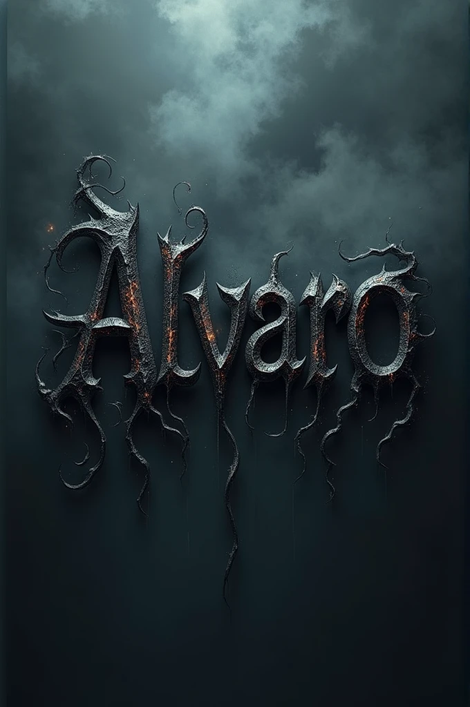 Create the name Alvaro with a dark theme