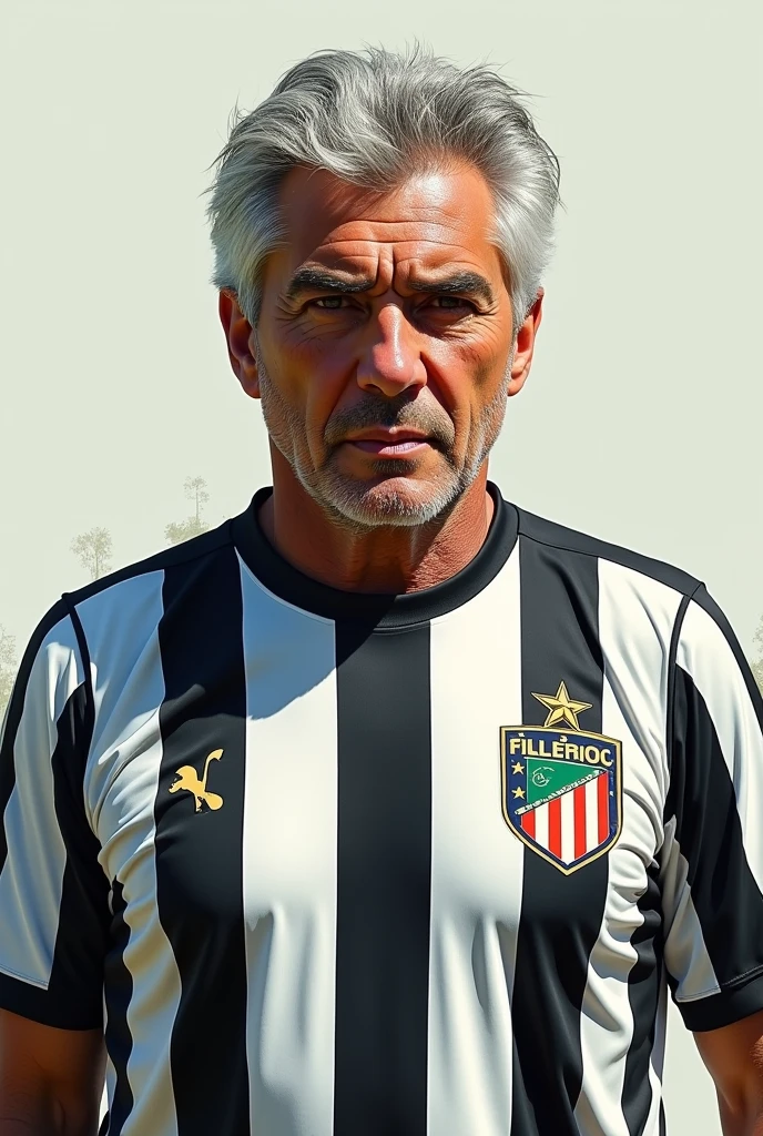 Carlos Ancelotti wearing the Atletico Mineiro shirt