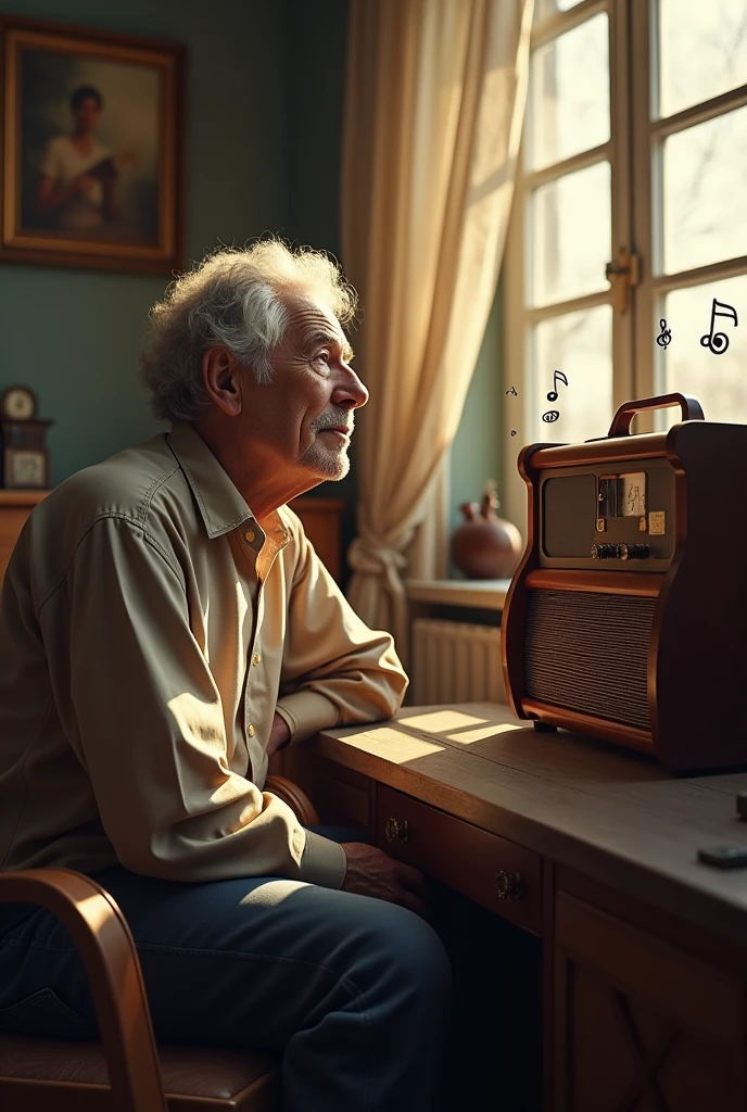 Image avec une enceinte et des note de musique pour personne de 70 ans