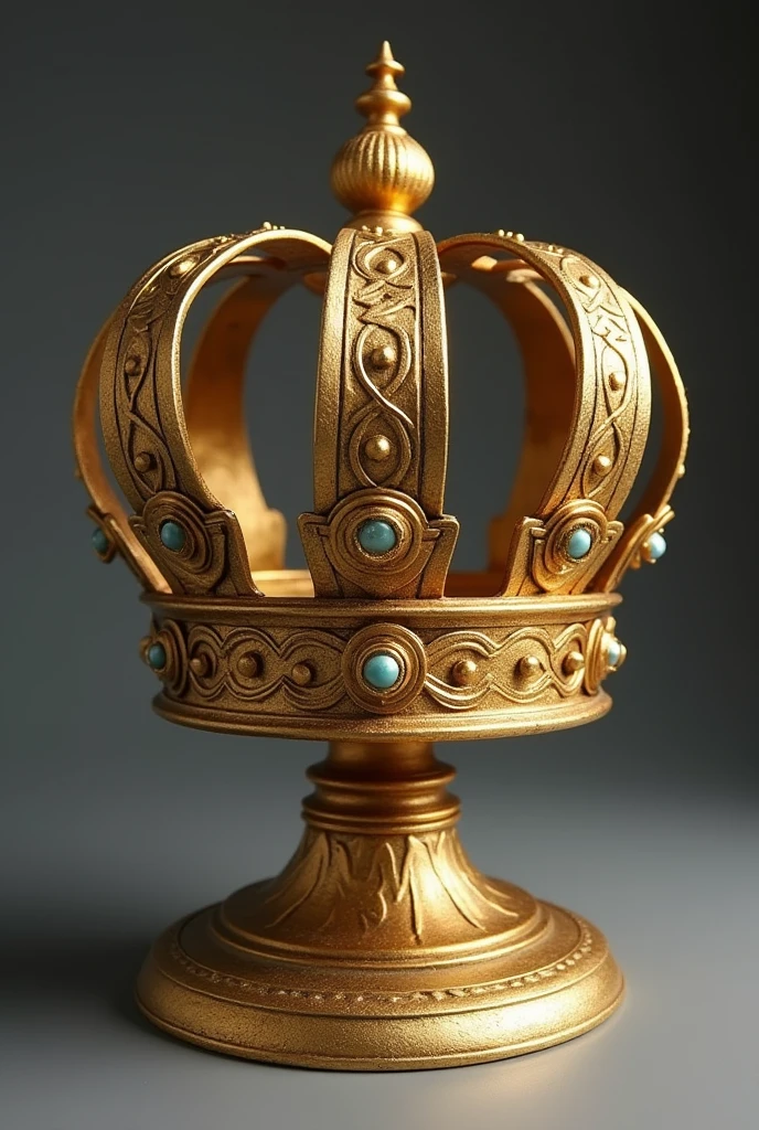 Designer of a golden crown, realistic object