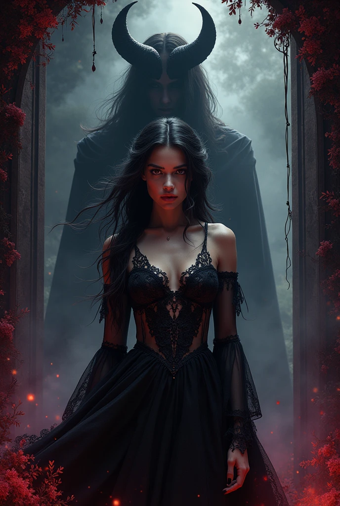 Dark romance book cover with the title "The Devil's Muse"