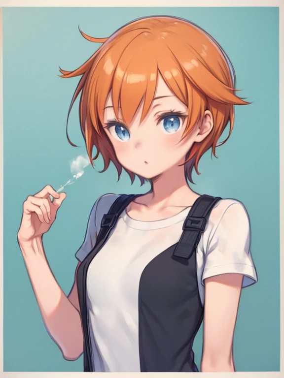 (masterpiece, Highest quality), One girl, Misty Pokémon, short hair, Orange Hair, blue eyes