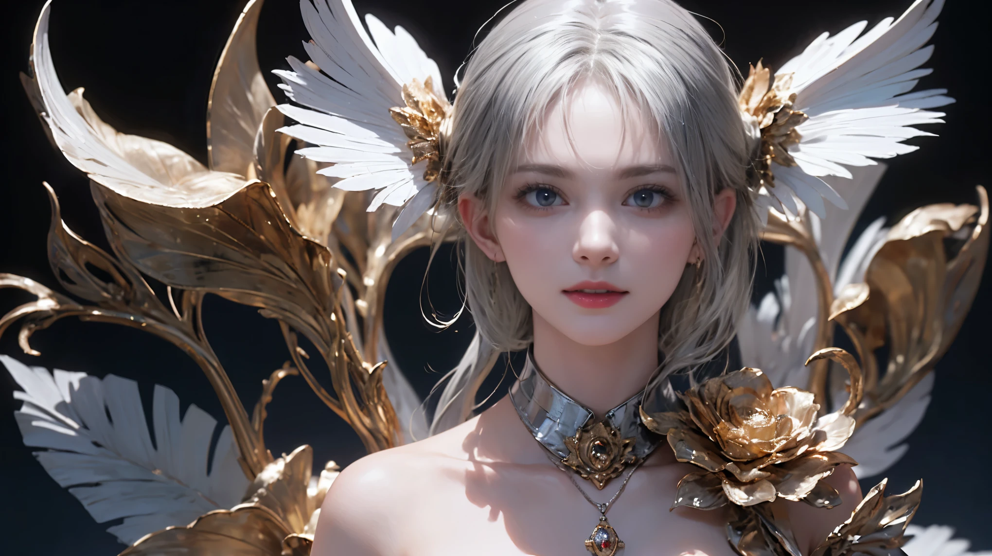 masterpiece, best quality, Very detailed, to the camera, 複雑に詳細なVery detailed, Practical, Distinctive features, Very detailed, Clear focus, Perfect face, Perfect face, Perfect symmetry,perfects eyes, Perfect plump lips, Flexible female form, Movie, lamp, Very detailed, hyper Practical, masterpiece, atmosphere, high resolution, Energetic, 动态工作室lamp光, ((Dark background)), Endure the expression of happiness, Straight bangs, black eyes,Kneel down,Hands on hips、butt、Spread your legs、lie、Supine、Sexually excited expressions、No clothes、((Top quality、8K、masterpiece:1.3)),(((Wearing a silver micro bikini))),Girl with delicate face,Huge breasts, Highest image quality,Ultra-clear,Exquisite and clear facial features