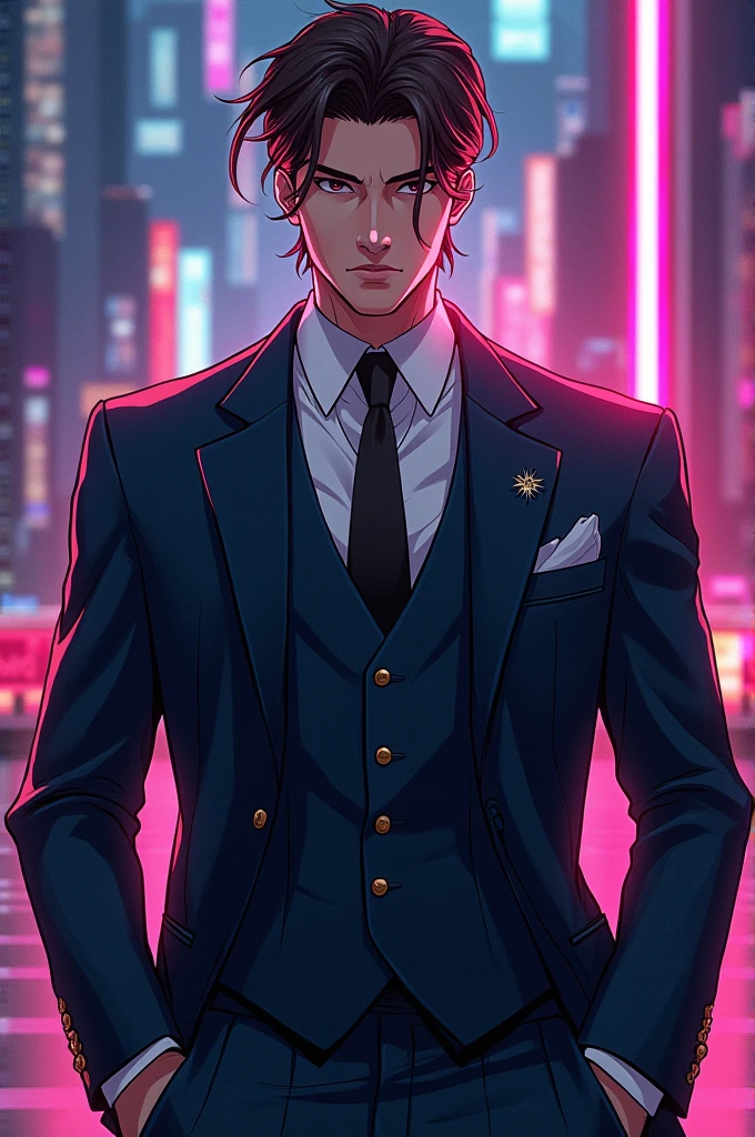Stylish man in anime style art