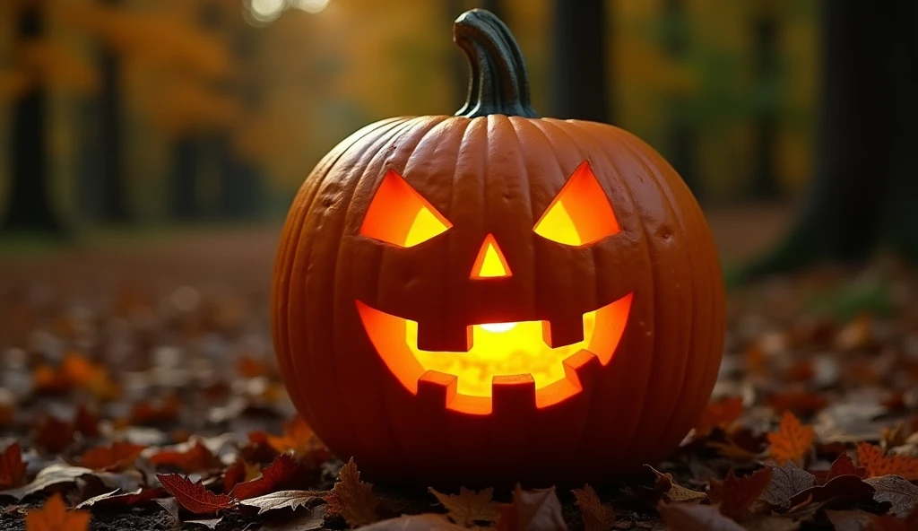 Carved pumpkin for halloween