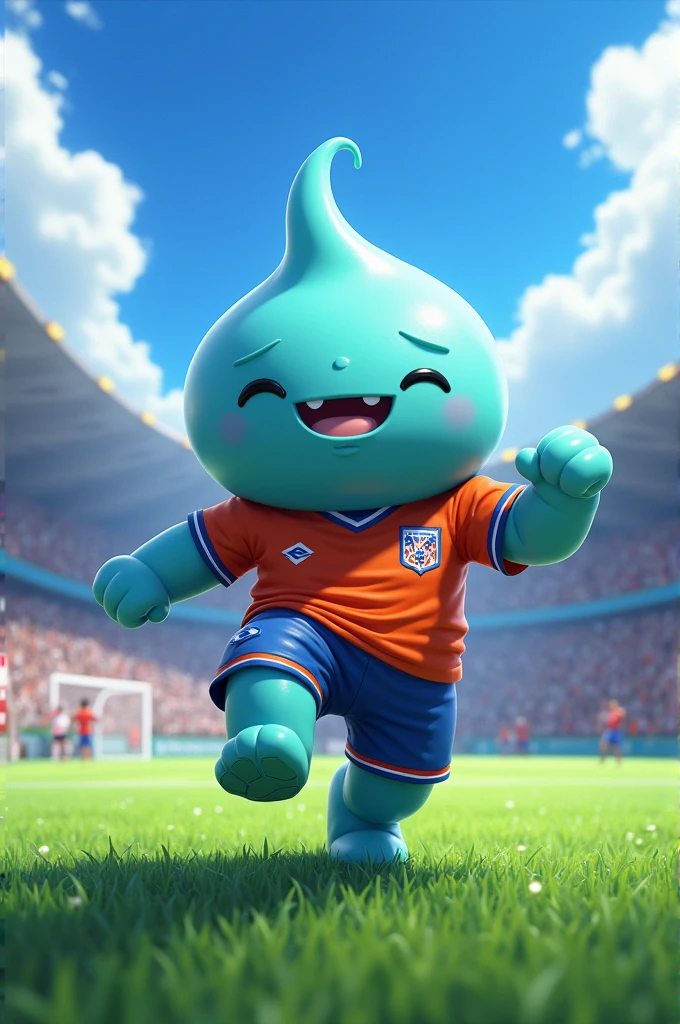 Rimuru in a soccer jersey