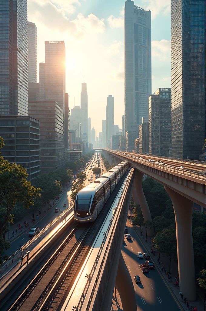 Panama City with a modern tram 