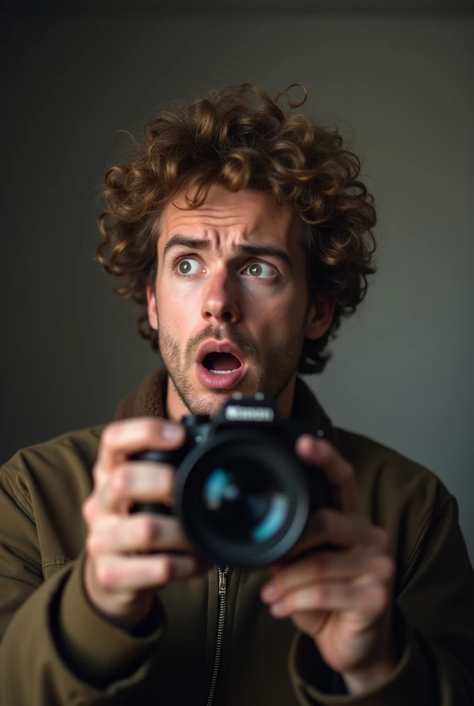 person confused and shocked at camera towards camera 