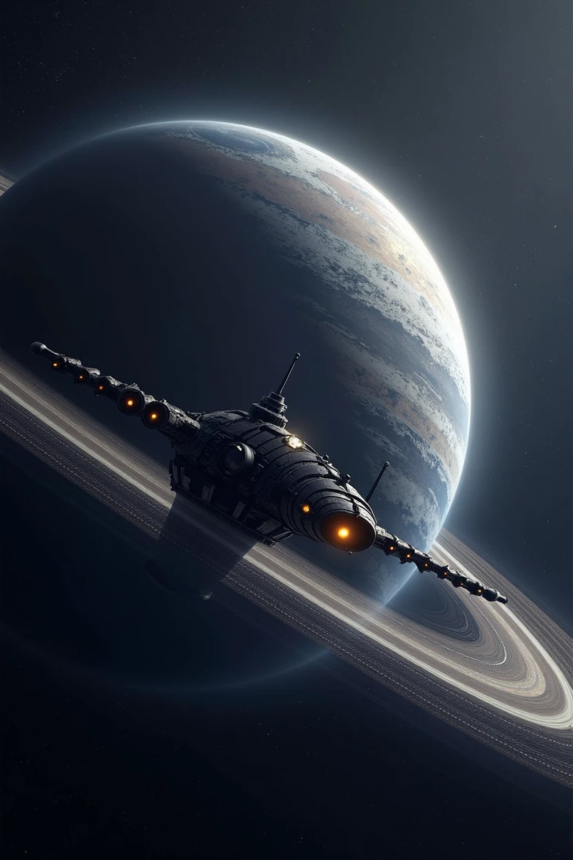 Generate 10x2 size image of spacecraft approaching to a planet