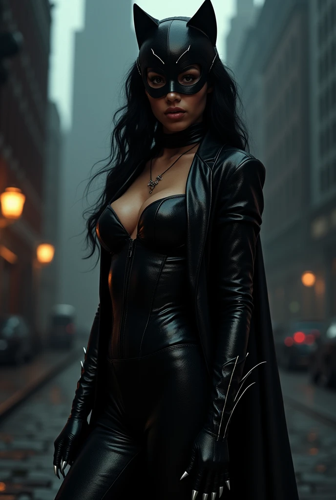 Jenna Ortega dressed as a very sexy Catwoman