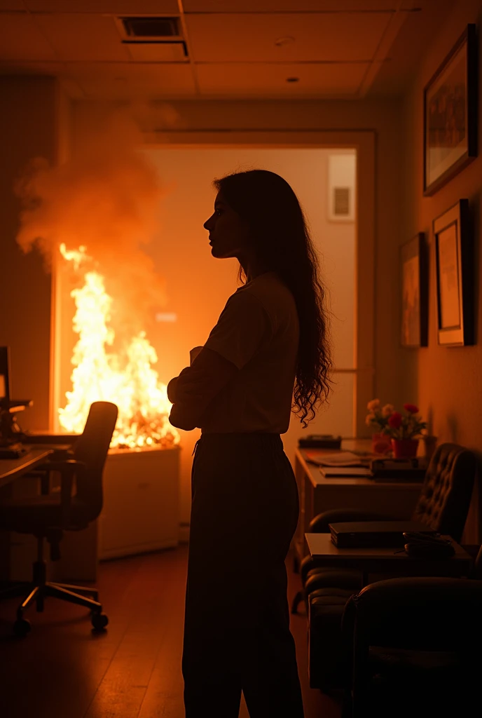 Fire of a office.