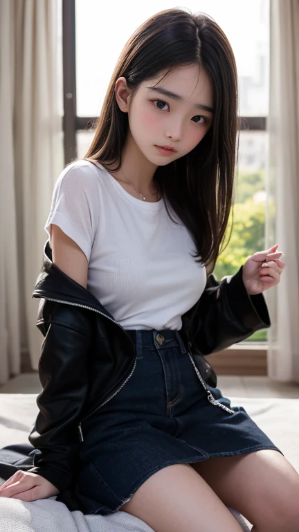 (8k, RAW Photos, Highest quality, masterpiece:1.2), (Professional photography, Full Color, Studio-level color grading), (High-end fashion magazine gravure quality), alone、(Beautiful girl、Baby Face:139;s face:1.2), Slender body line、Small and slim body type、(perfect straight hair:1.2), Cute Face、((Sexy look:1.3))、Beautiful eyes wide open、double eyelid、Big Natural Color Lip, (Smooth body, Smooth Skin:1.2), (Beautiful breasts:1.4、Nice chest bag:1.4), (Japanese School Swimsuit、Navy blue one-piece swimsuit、Navy blue Japanese student swimsuit:1.3), ((Sexy pose:1.3)), (Detailed eyes and face:1.2, Professional photography techniques)、(Fine hand:1.2、Right Action:1.3、Beautiful little hands of a gi、Thin fingers:1.1)、(Tight waist:1.3、Thin thighs:1.2)、(Small and beautiful buttocks)、(Beautifully shaped crotch)、(Correct Anatomy:1.3)
