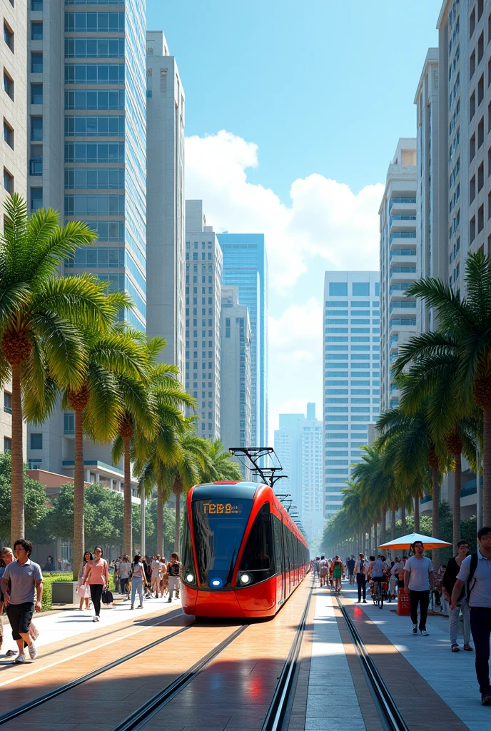 Panama City with a modern tram