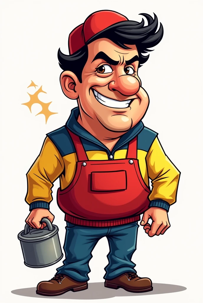 Create a mature Nicolas, President of Venezuela as a cartoon logo heaterman 

