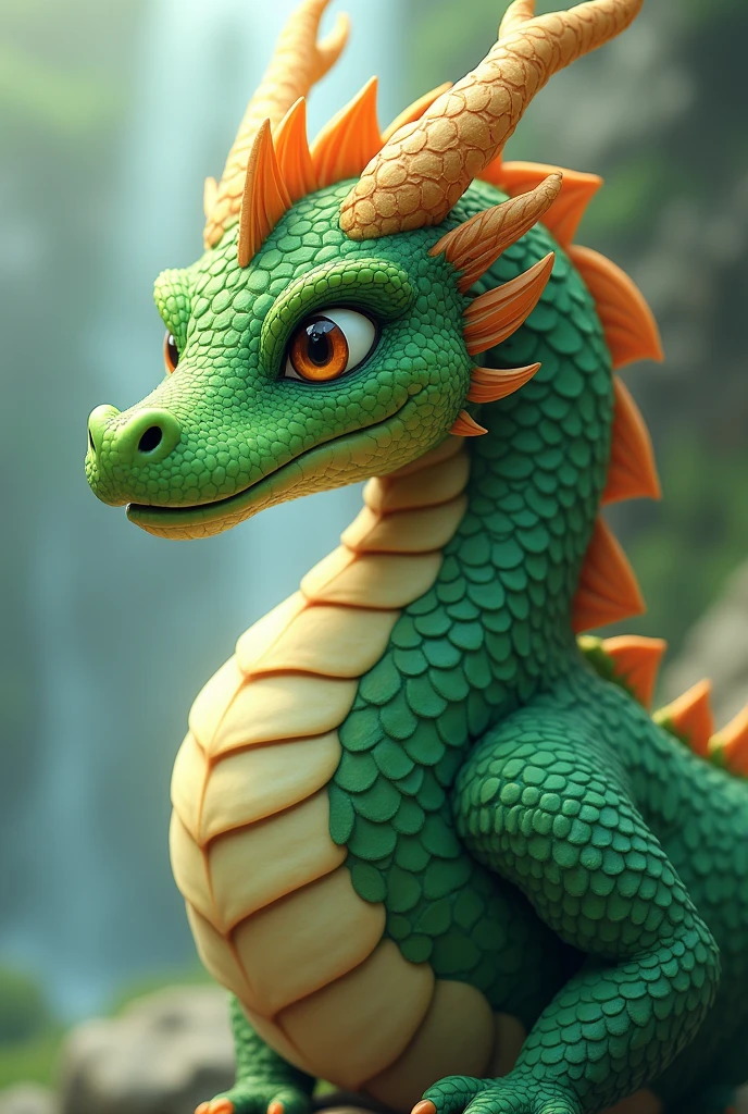 green dragon with human features in anime style