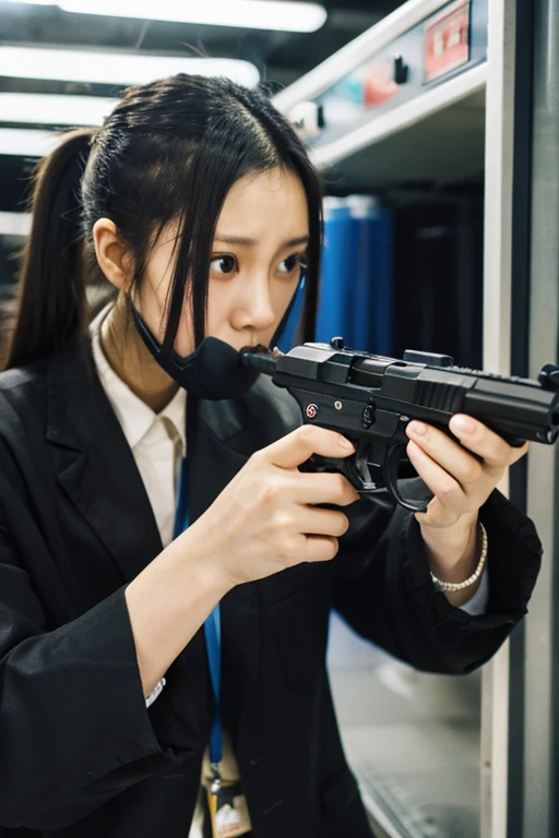 hijack,gun,Customers panic,