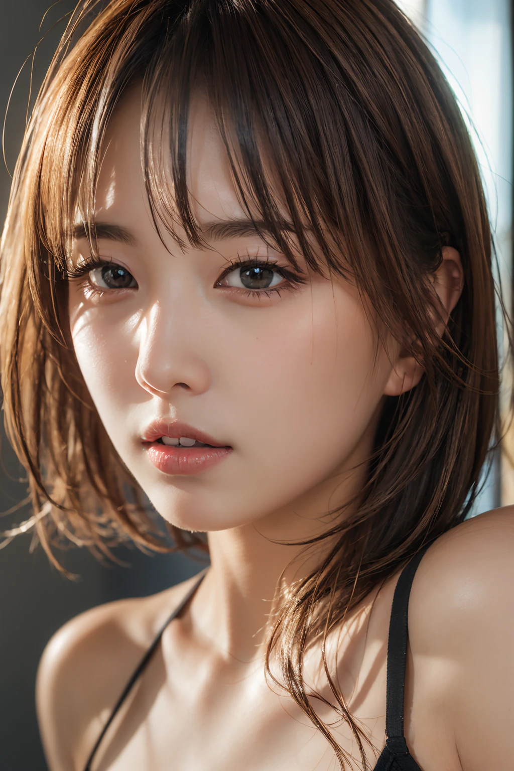 (RAW photo, best quality),(realistic, photo-realistic:1.3), masterpiece, an extremely delicate and beautiful, extremely detailed, CG, unity , 2k wallpaper, Amazing, finely detail, light smile, extremely detailed CG unity 8k wallpaper, huge filesize, ultra-detailed, highres, absurdres, soft light, ponytail, short bang, blonde hair, floating hair novafrogstyle, beautiful detailed girl, detailed fingers, extremely detailed eyes and face, beautiful detailed nose, beautiful detailed eyes, long eyelashes, light on face, looking at viewer, closed mouth, 1girl, cute, young, mature face, full body, small breasts, realistic face, realistic body, beautiful detailed thigh, ulzzang-6500-v1.1, lora:koreanDollLikeness_v15, costume : crop top, aqua eyes