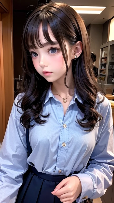 Model clothing、Perfect Makeup、、Curly Hair、Photographing the chest