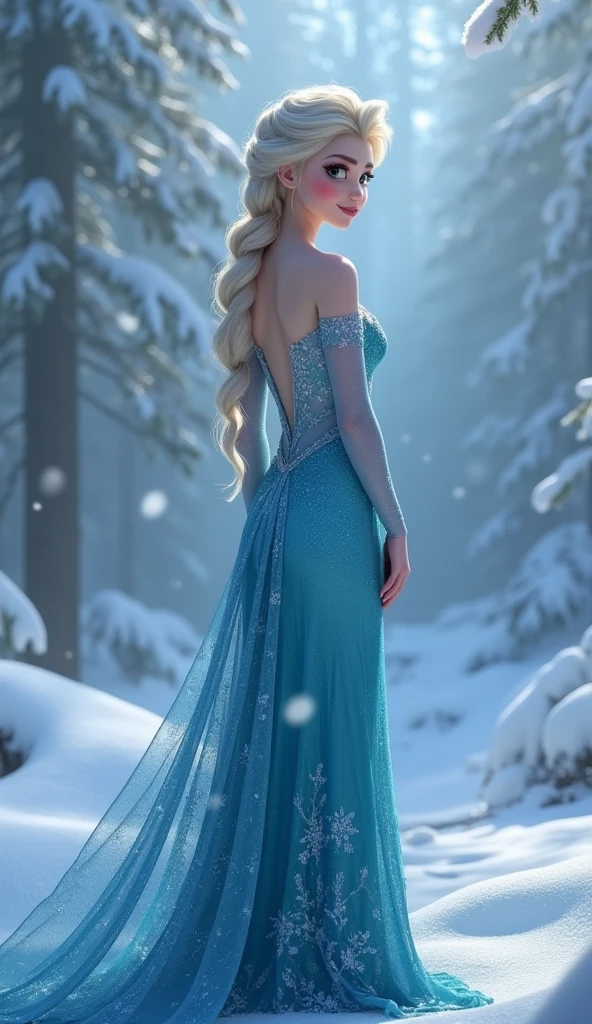 Sexy and naked  Elsa of frozen with massive tits, photorealistic, cinematic, full body