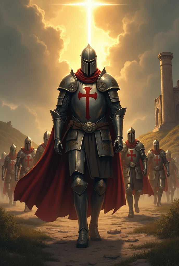 <lora:Templar-03:1> knight templar holding a long sword, epic battle, zombie horde behind:1.2, high details, caos, cinema art, in battle,