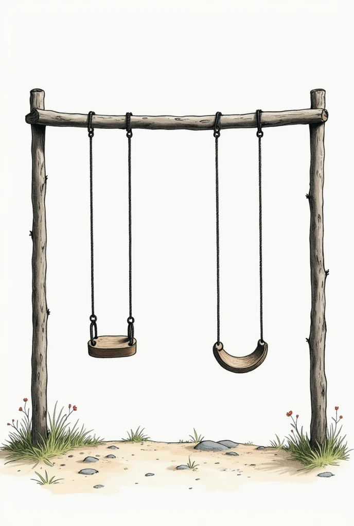 Draw a picture of a swing from the side，Draw the three trajectory moments of swinging，Used to teach the law of conservation of mechanical energy in physics